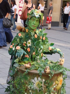 picture of the Green Man, street entertainer